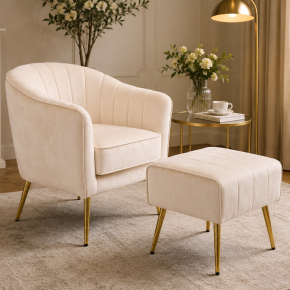 Wholesale Cream Velvet Accent Chair – Modern Upholstered Lounge Chair Supplier